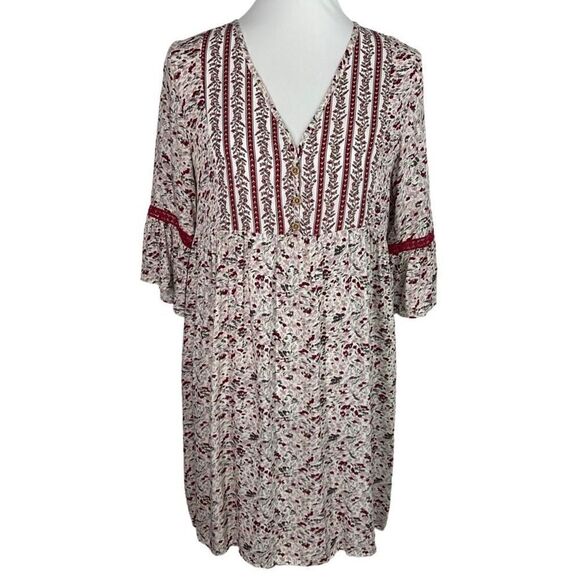 Hope Horizon Multi Color Floral Flutter Sleeve Shift Dress Medium NWT - Picture 6 of 6